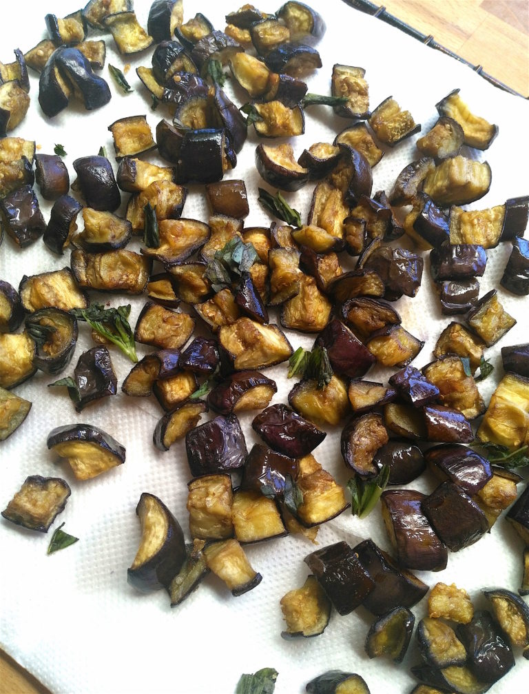 Fried Eggplant with Tomato and Basil - Our Edible Italy